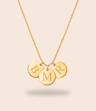 Mini coin ketting met initialen