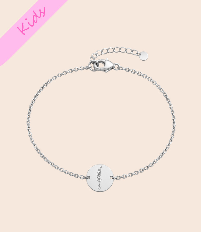 Kids | Coin armband met geboortebloem