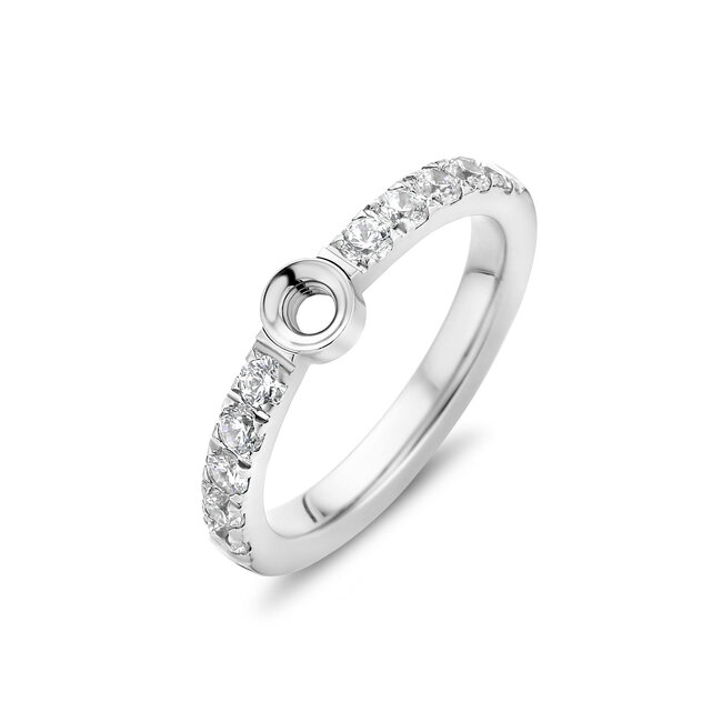 Melano Melano Twisted Crystal Ring Zilver