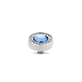 Melano Melano Twisted Halo CZ Steentje Zilver Light Sapphire