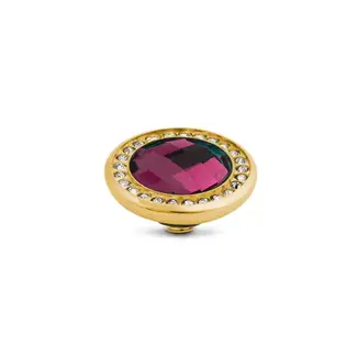 Melano Melano Vivid Crystal CZ Steentje Goud Fucsia 12 mm