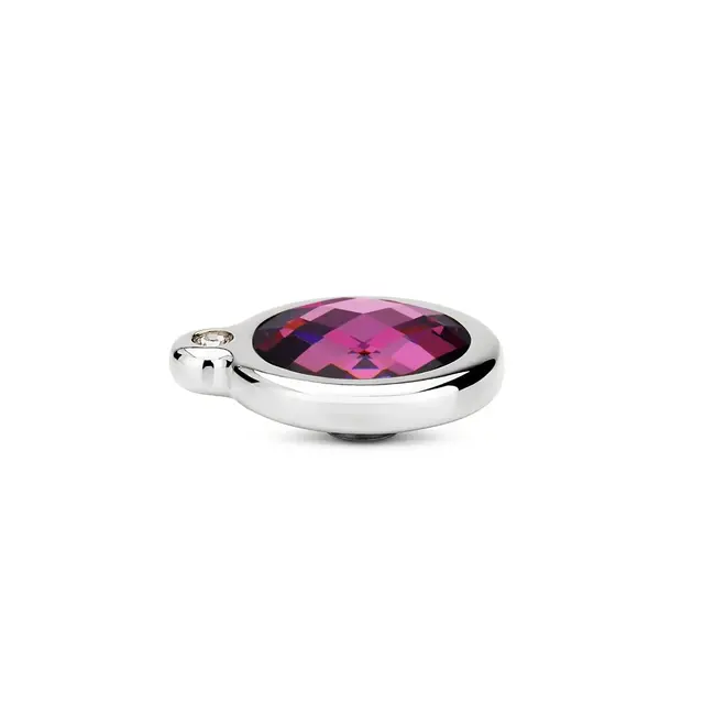 Melano Melano Vivid Joined CZ Steentje Zilver Fuchsia 14 mm