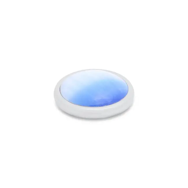 Melano Melano Kosmic Glow Disk Steentje Zilver  Grey Blue 24.5 mm