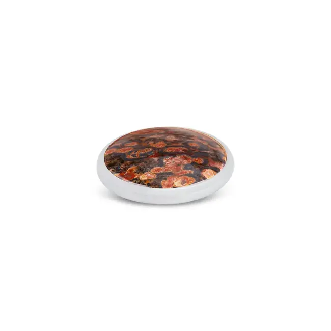 Melano Melano Kosmic Gem Disk Steentje Zilver Red Leopard 28.5 mm