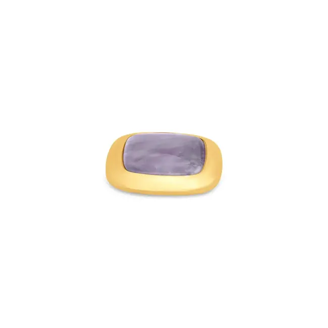 Melano Melano Kosmic Gem Square Steentje Goud Amethyst