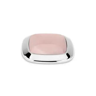 Melano Melano Kosmic Gem Square Steentje Zilver  Light Rose Quartz