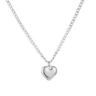 Ketting schakel met hart zilver