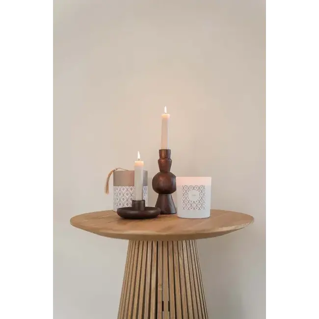 Zusss Zusss Houten kandelaar met bolling L walnootbruin