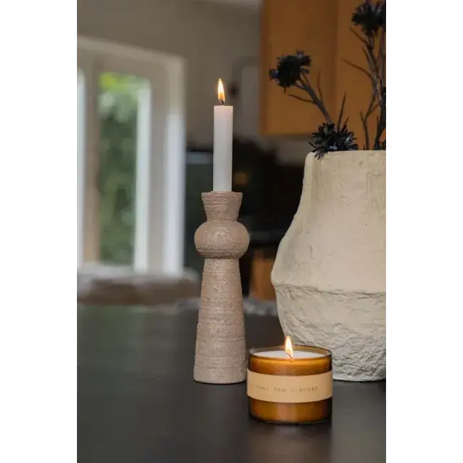 Zusss Zusss Polystone kandelaar pilaar L hazelnootbruin