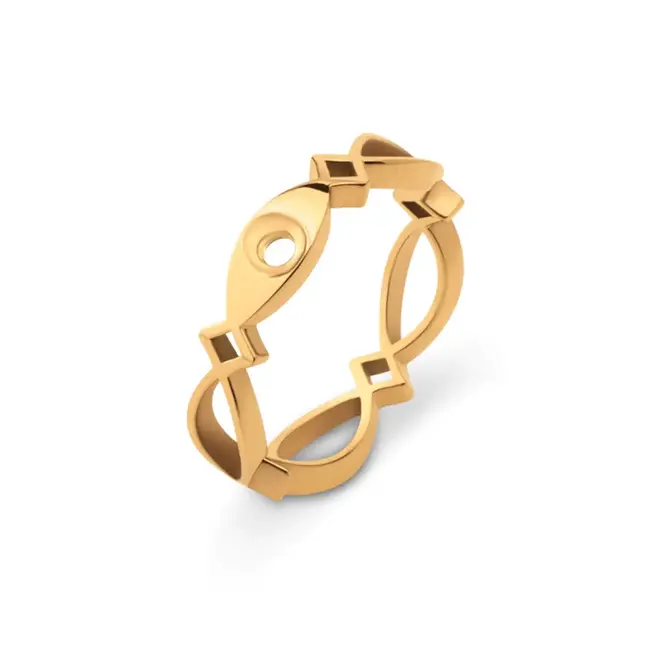 Melano Melano Twisted Trix Ring Goud