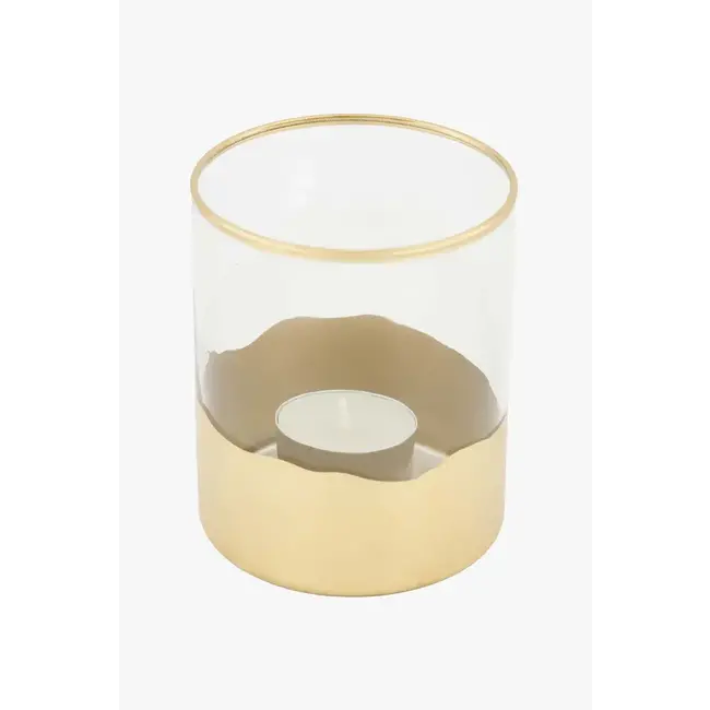 Zusss Zusss Glazen waxinelichthouder M goud