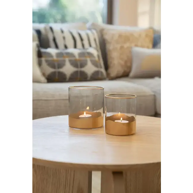 Zusss Zusss Glazen waxinelichthouder M goud