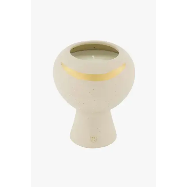 Zusss Zusss Keramieken geurkaars met gouden streep zand spikkel