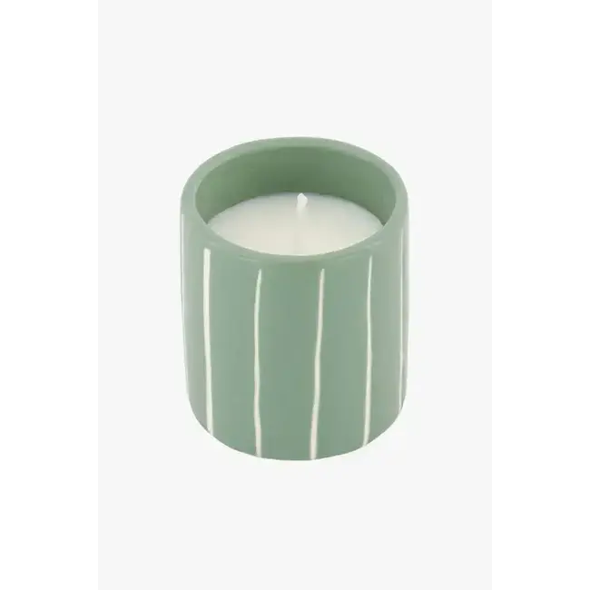 Zusss Zusss Keramieken geurkaars met houten deksel klavertje salie