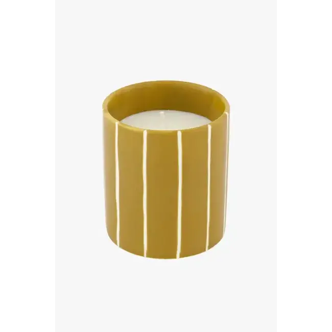 Zusss Zusss Keramieken geurkaars met houten deksel hartje oker