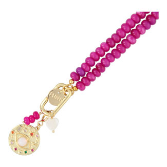 Fushi Fushi ketting Fuchsia met bedels