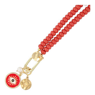 Fushi Fushi ketting rood met bedels