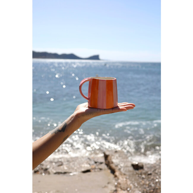 All The Luck In The World All The Luck In The World - Mug Pink Orange Striped