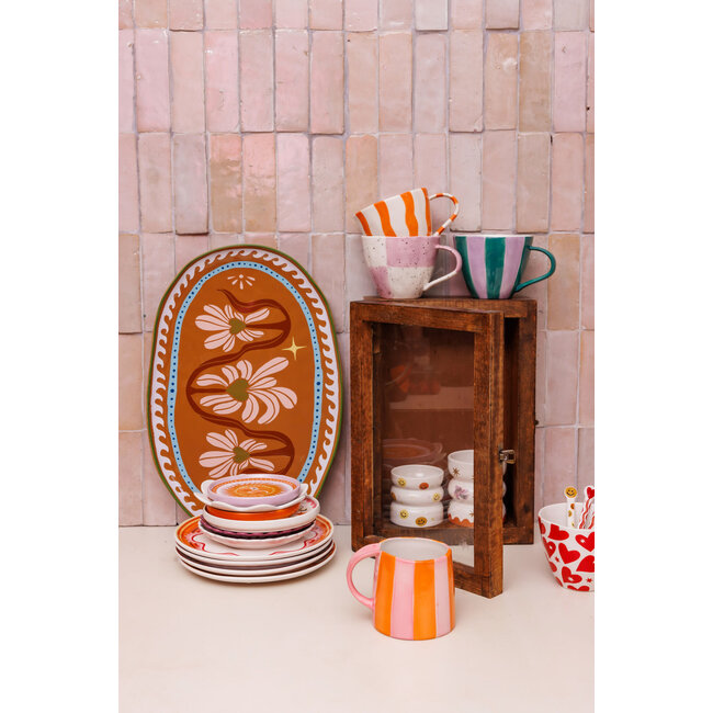 All The Luck In The World All The Luck In The World - Mug Pink Orange Striped