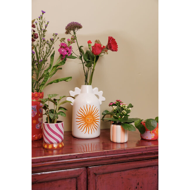 All The Luck In The World All The Luck In The World - Flowerpot Striped Peach White