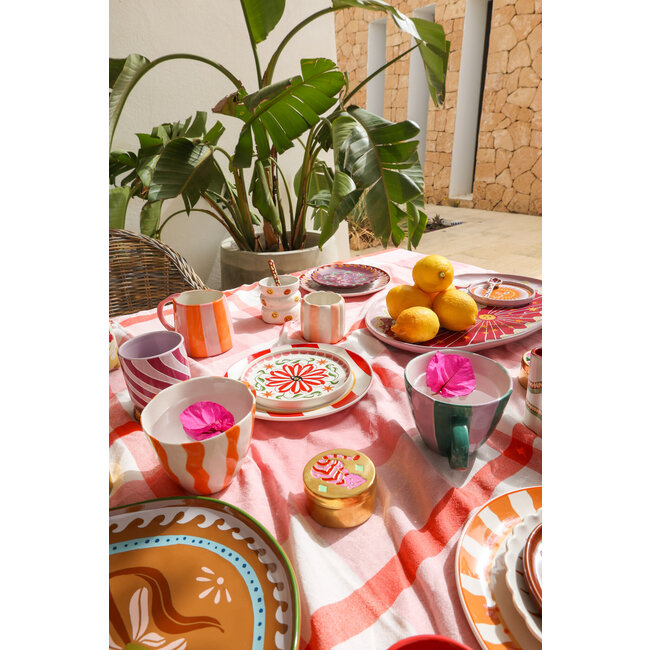 All The Luck In The World All The Luck In The World - Flowerpot Striped Peach White