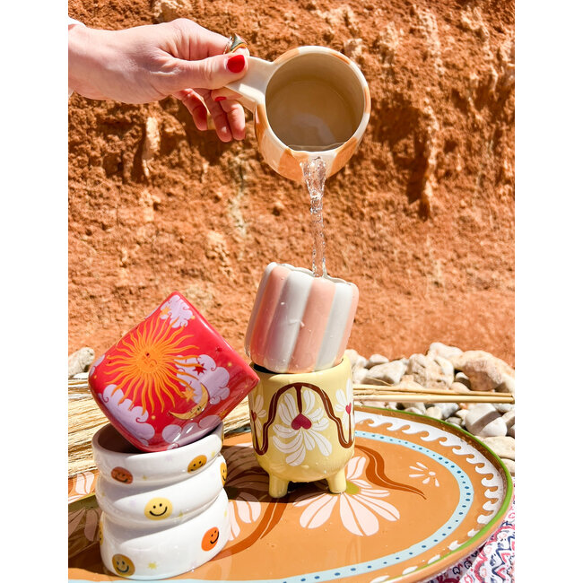 All The Luck In The World All The Luck In The World - Flowerpot Striped Peach White