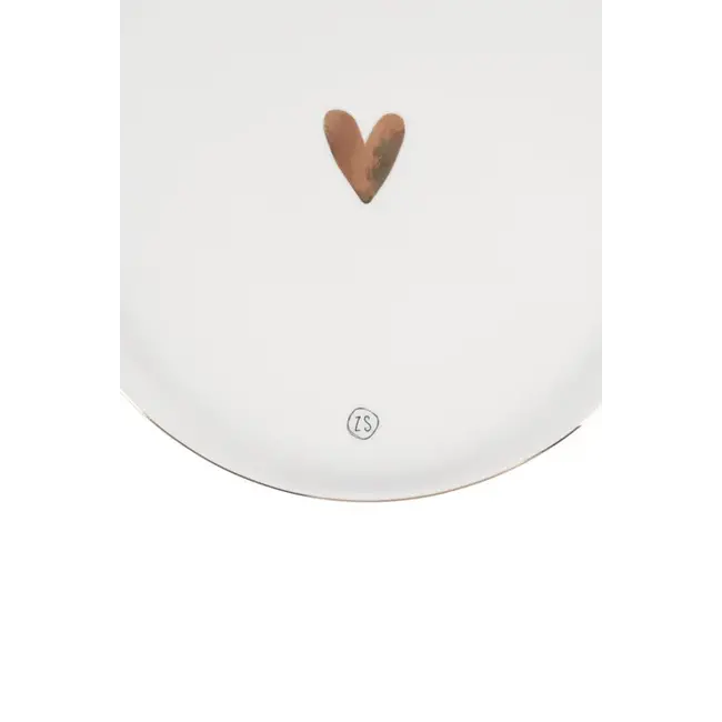 Zusss Zusss Ontbijtbord goud hartje wit