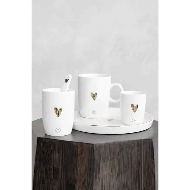 Zusss Zusss Ontbijtbord goud hartje wit