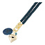 Fushi Fushi Ketting blauw glaskralen donut met clip met bedels petrol