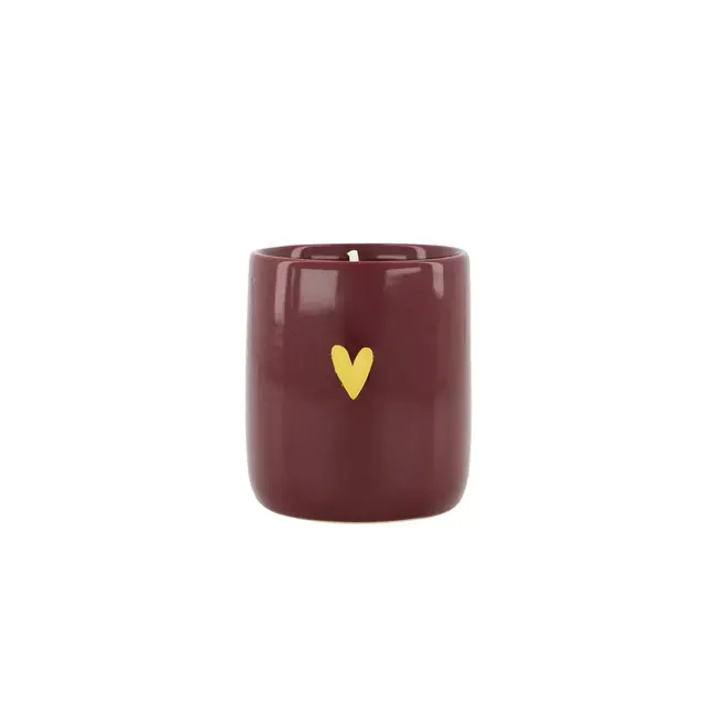 Zusss Zusss Keramieken geurkaars Warme wol Hartje donkerrood M