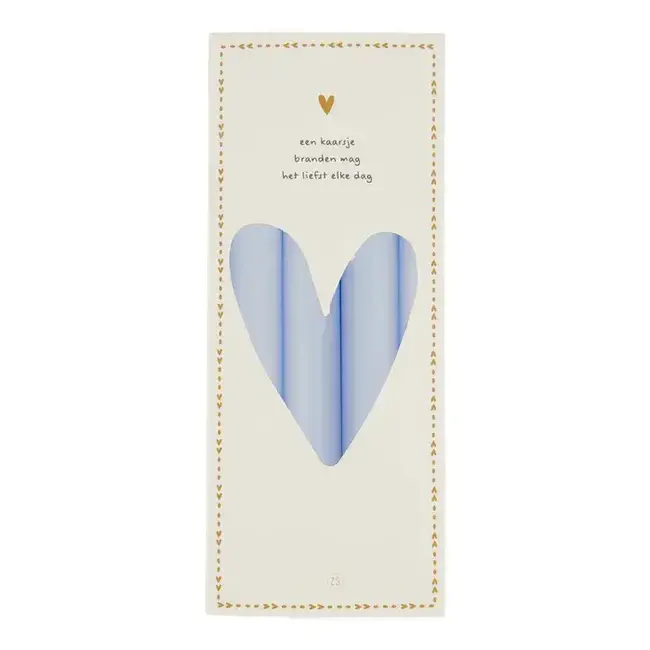 Zusss Zusss 4 rustieke kaarsen 20cm lichtblauw