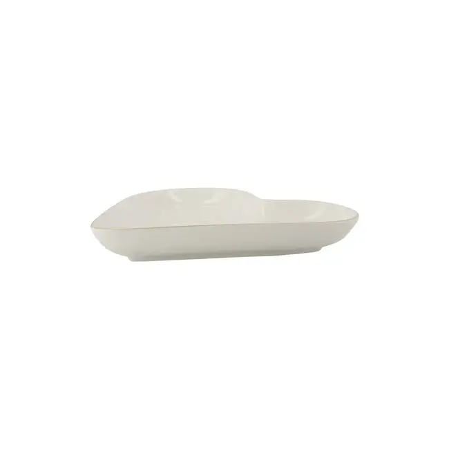 Zusss Zusss Serveerschaal hartvorm wit/goud