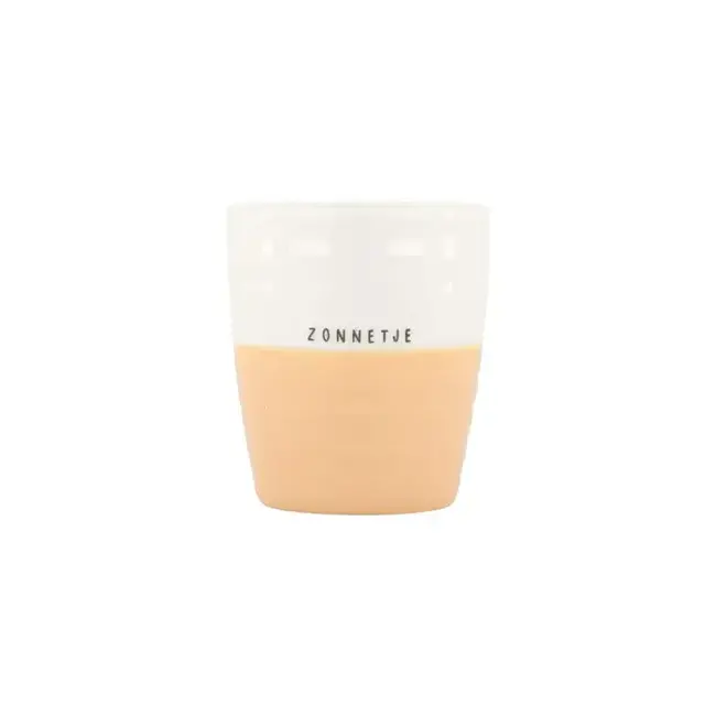 Zusss Zusss Koffiemok zonnetje wit/perzik