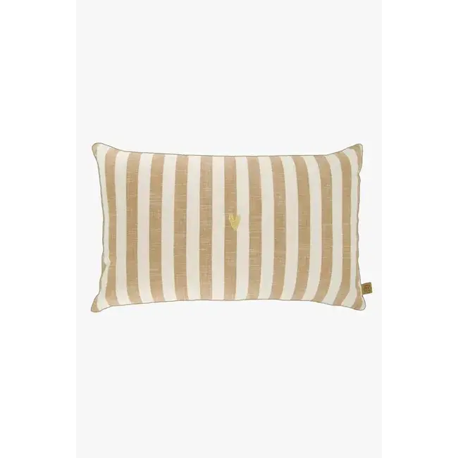 Zusss Zusss kussen hartje streep Camel/zand