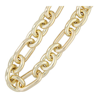 Fushi FUSHI - KETTING METAAL OVAAL EN ROND SCHAKEL XL - GOUD