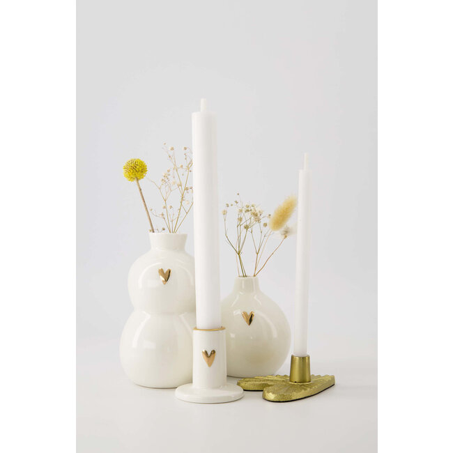 Zusss Zusss Kandelaar metaal hart plat goud