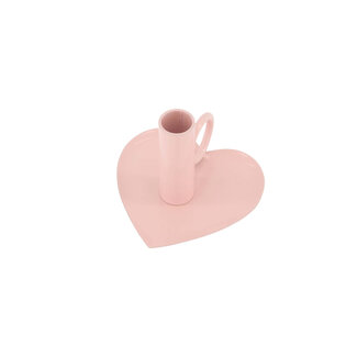 Zusss Zusss Kandelaar metaal hartje roze