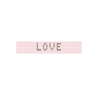 Zusss Zusss Armband LOVE kraal breed licht roze/khakigroen