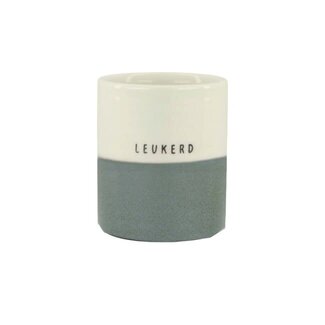 Zusss Geurkaars reactive glaze leukerd L wit/grijsblauw