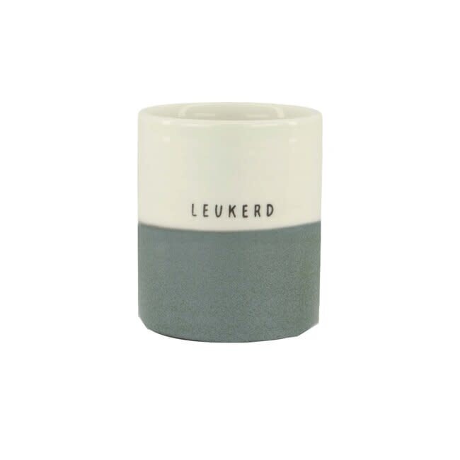 Zusss Geurkaars reactive glaze leukerd L wit/grijsblauw