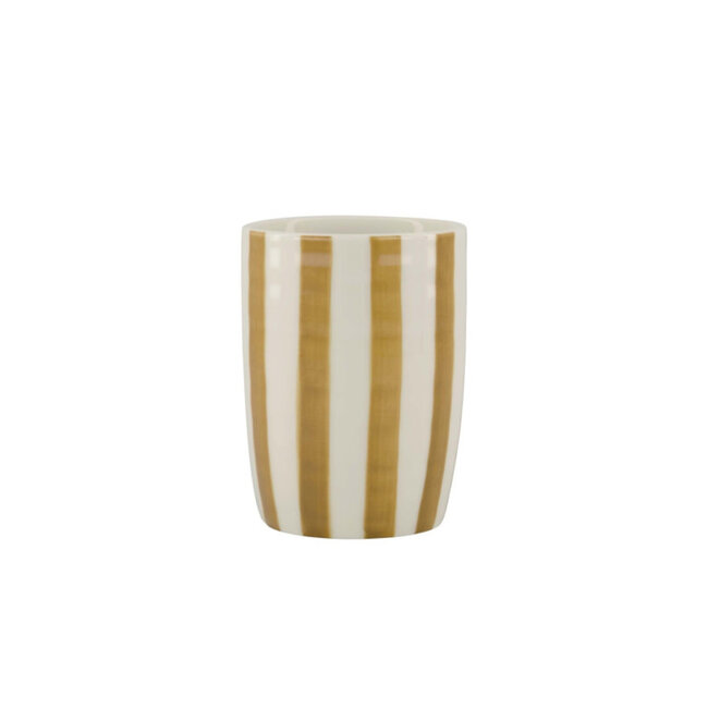 Koffiemok streep wit/oker