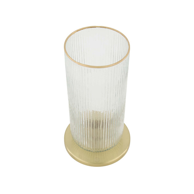 Zusss Kandelaar Glas Ribbel transparant