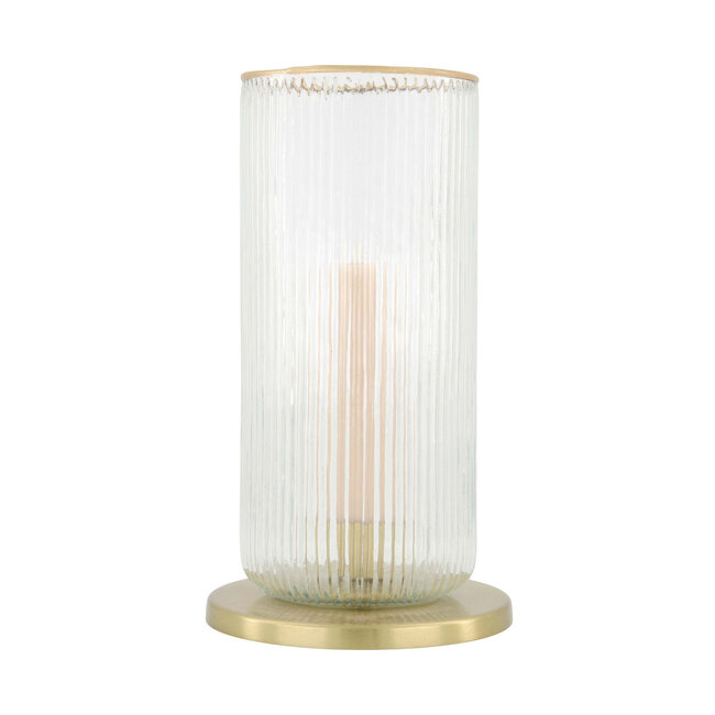 Zusss Kandelaar Glas Ribbel transparant