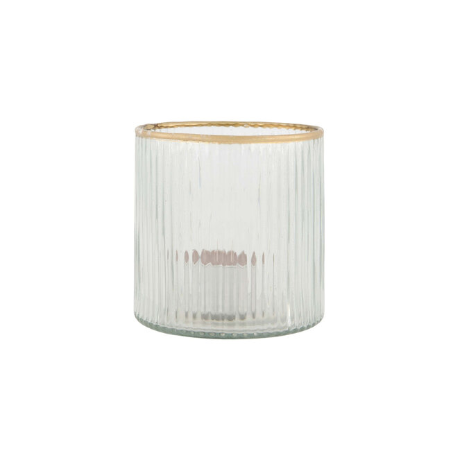 Waxinelichthouder Glas Ribbel
