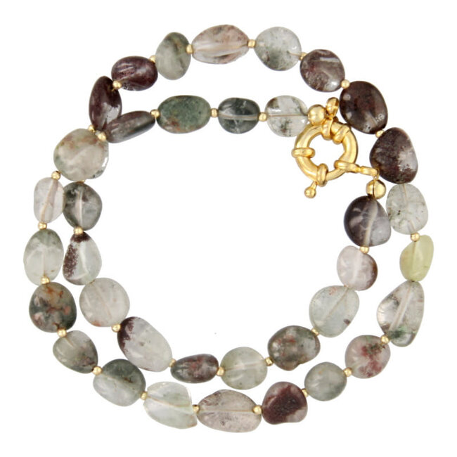 Fushi Fushi ketting halfedelsteen tumble stones green phantom