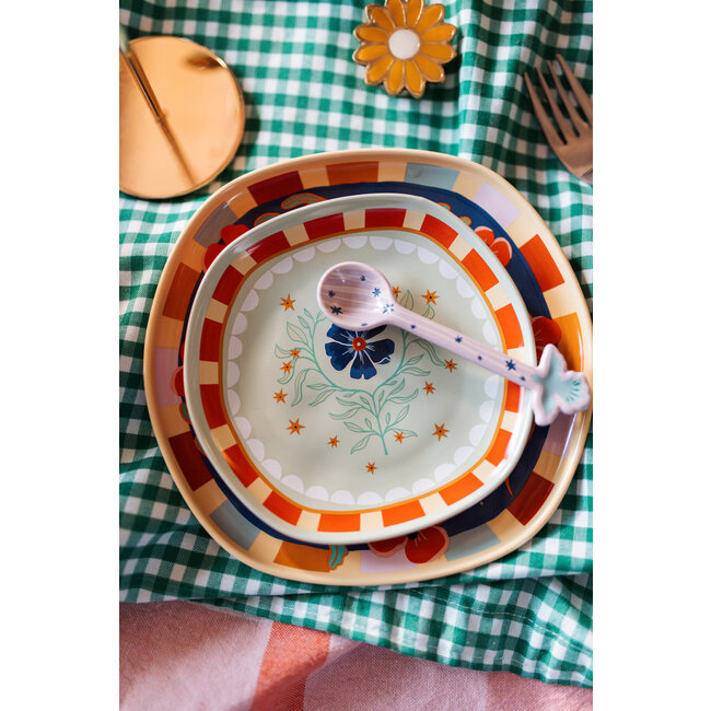 All The Luck In The World All the Luck in the World - Serving Plate Green with Flowers