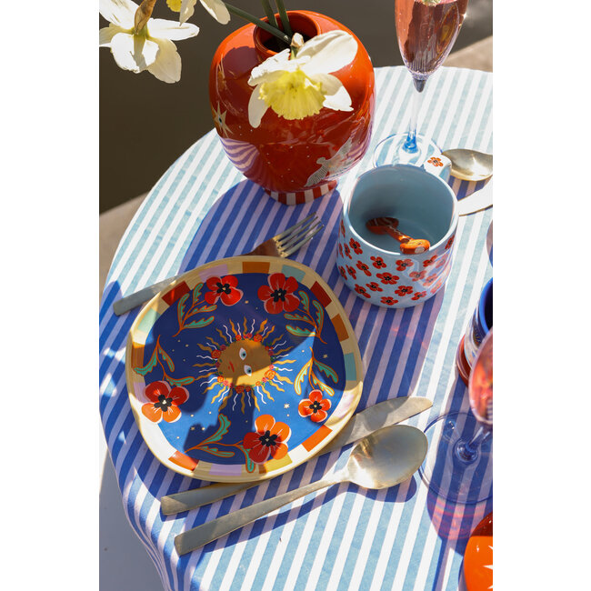 All The Luck In The World All the Luck in the World - Plate Dark Blue with Sun and Flowers