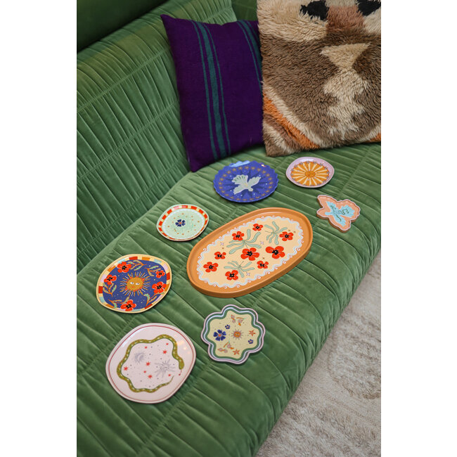 All The Luck In The World All the Luck in the World - Plate Dark Blue with Sun and Flowers