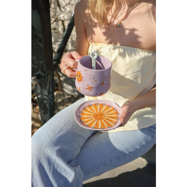 All The Luck In The World All the Luck in the World - Serving Plate Lilac Sun with Stars