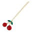 Fushi Fushi Ketting dunne schakel en kers hanger
